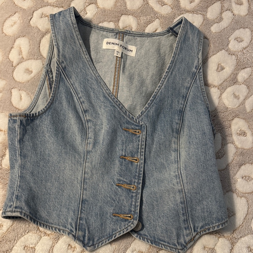Denim Forum Light Blue Buttoned Vest